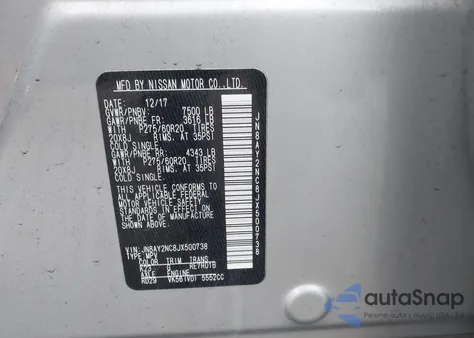 2018 Nissan Armada Sl z USA, uszkodzony, nr VIN JN8AY2NC8JX500738